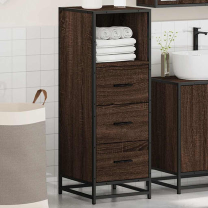 Bathroom Cabinet Brown Oak 35x37,5x100 cm Engineered Wood