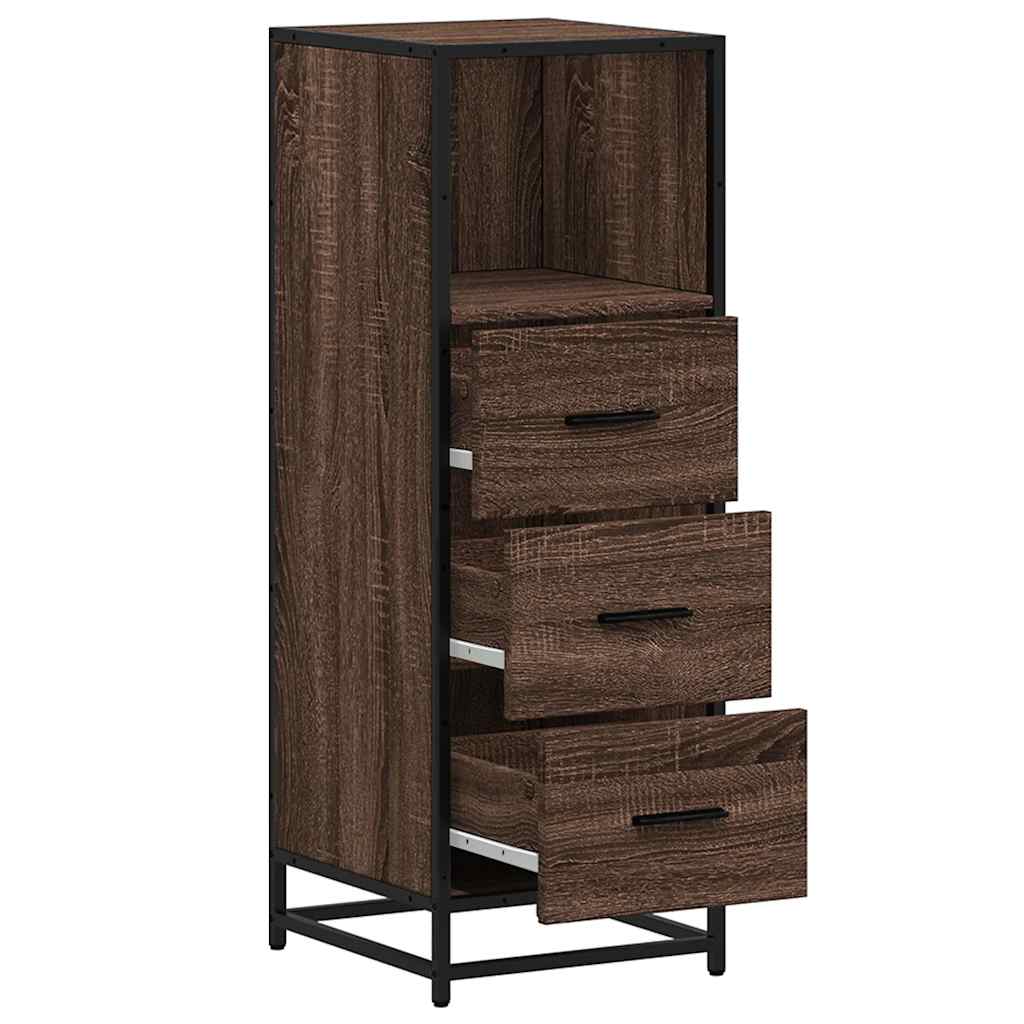 Bathroom Cabinet Brown Oak 35x37,5x100 cm Engineered Wood