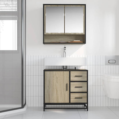 Bathroom Sink Cabinet Sonoma Oak 65x33x60 cm Engineered Wood