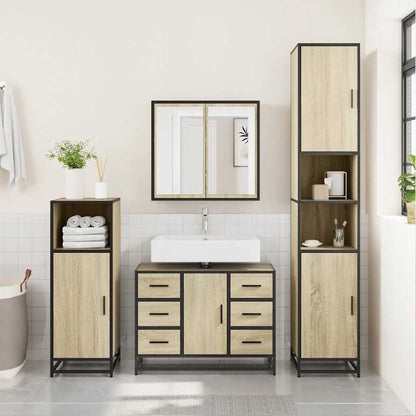 Bathroom Sink Cabinet Sonoma Oak 80x33x60 cm Engineered Wood