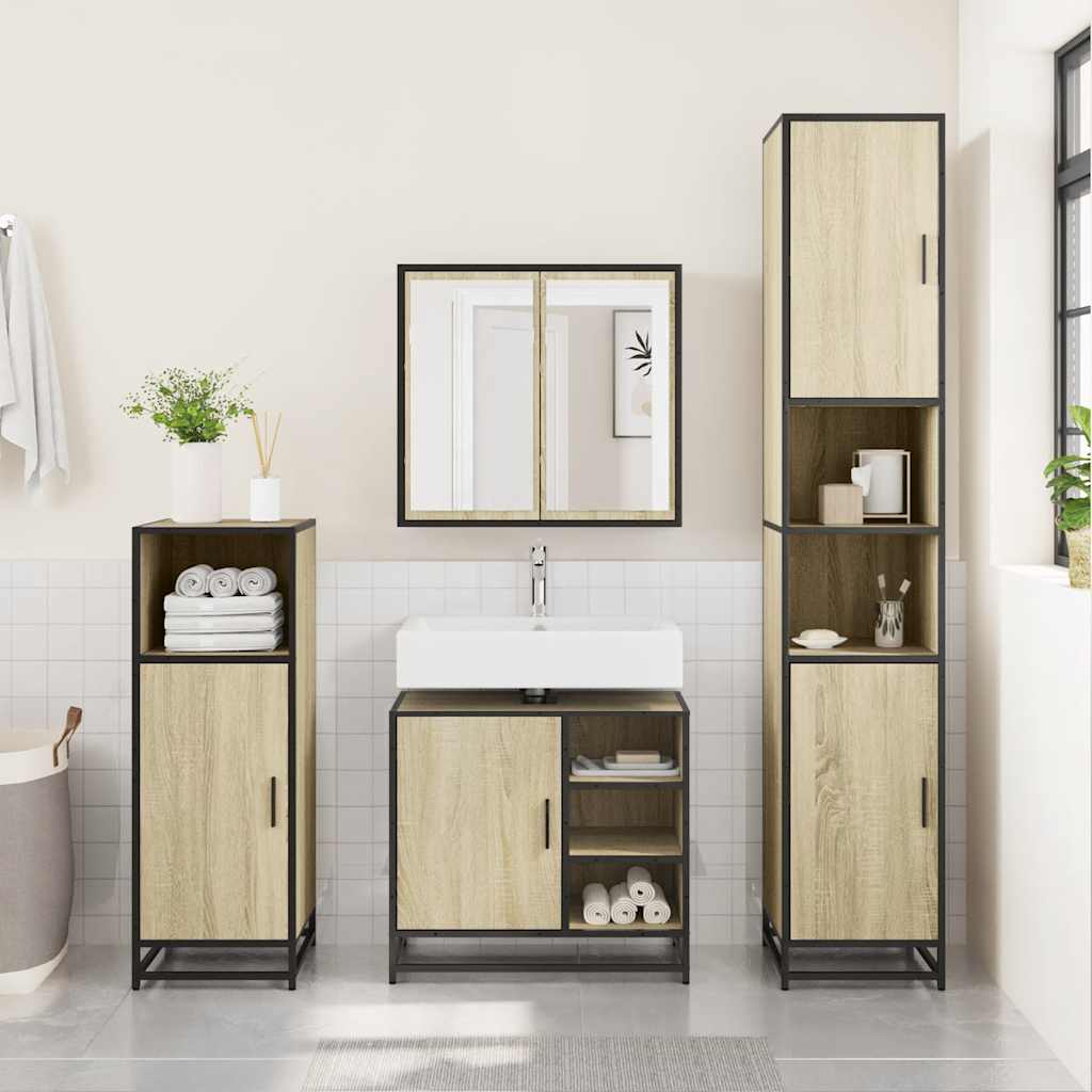 Bathroom Sink Cabinet Sonoma Oak 65x33x60 cm Engineered Wood