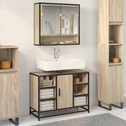 Bathroom Sink Cabinet Sonoma Oak 80x33x60 cm Engineered Wood