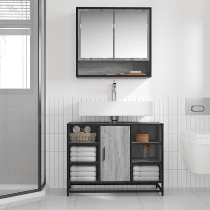 Bathroom Sink Cabinet Grey Sonoma 80x33x60 cm Engineered Wood