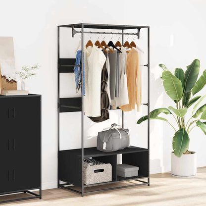 Wardrobe Black 90x50x180 cm Engineered Wood