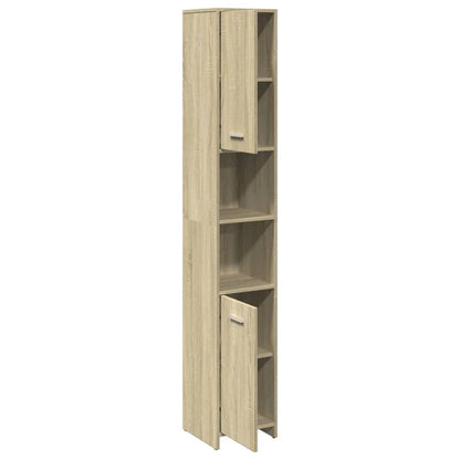 Bathroom Cabinet Sonoma Oak 30x30x183,5 cm Engineered Wood