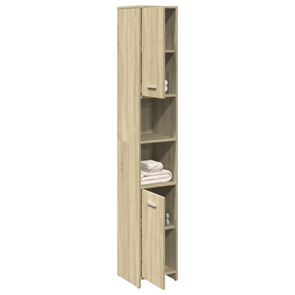 Bathroom Cabinet Sonoma Oak 30x30x183,5 cm Engineered Wood