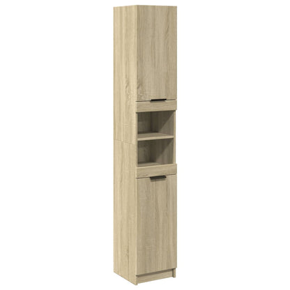 Bathroom Cabinet Sonoma Oak 32x34x188,5 cm Engineered Wood