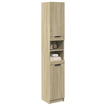 Bathroom Cabinet Sonoma Oak 32x34x188,5 cm Engineered Wood