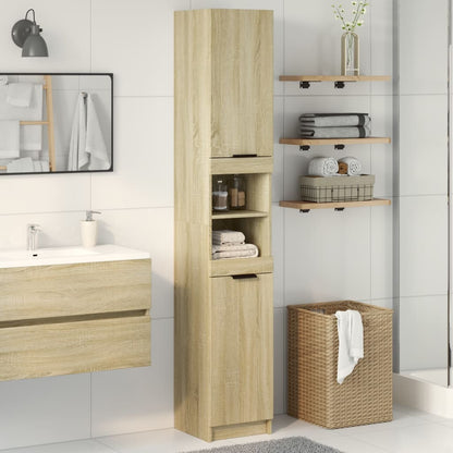 Bathroom Cabinet Sonoma Oak 32x34x188,5 cm Engineered Wood