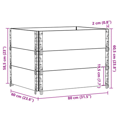 Pallet Collars 3 pcs 80x60 cm Solid Wood Pine