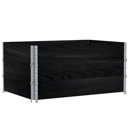 Pallet Collars 3 pcs Black 120x80 cm Solid Wood Pine