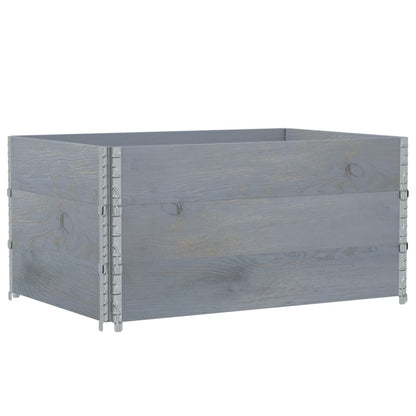 Pallet Collars 3 pcs Grey 120x80 cm Solid Wood Pine