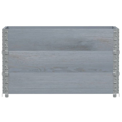 Pallet Collars 3 pcs Grey 100x50 cm Solid Wood Pine