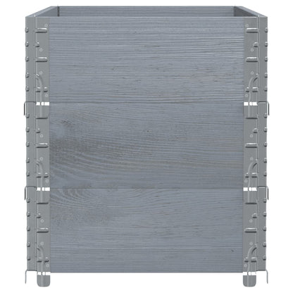 Pallet Collars 3 pcs Grey 100x50 cm Solid Wood Pine