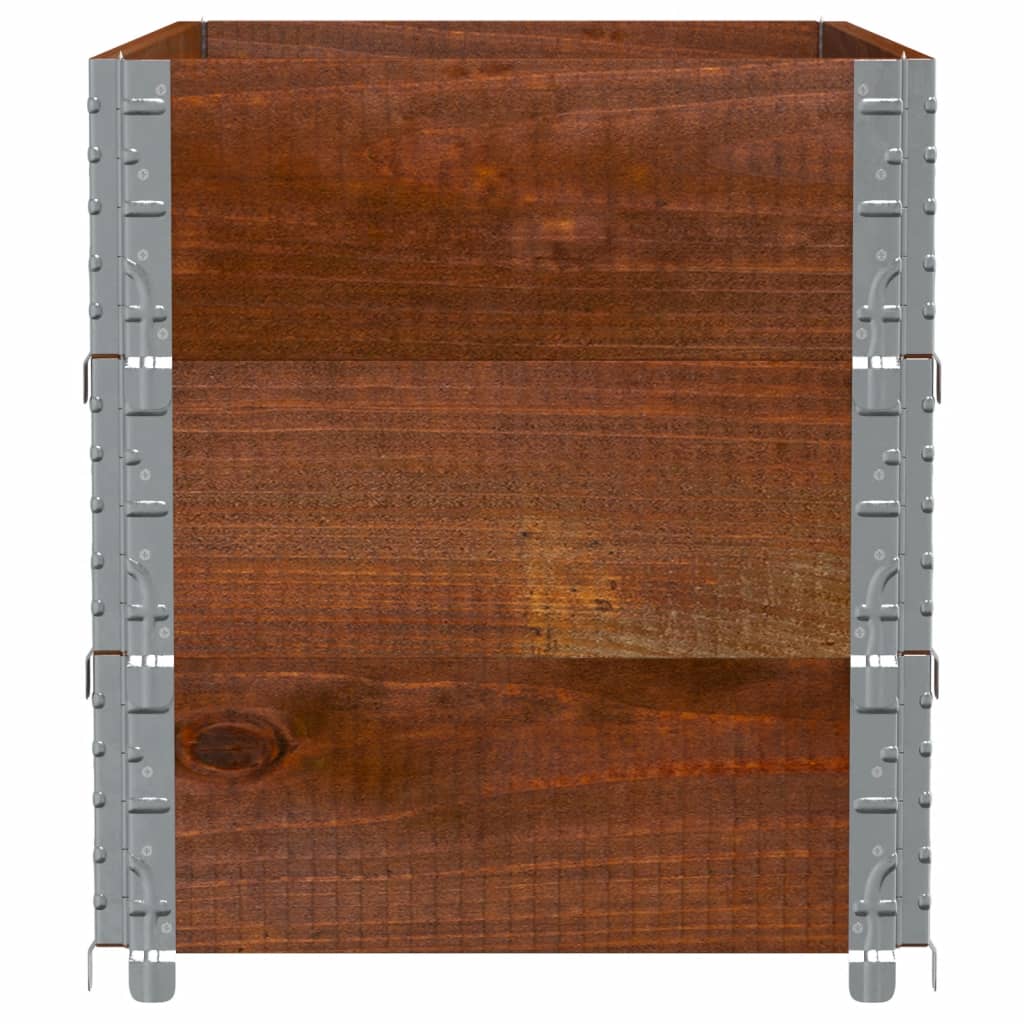 Pallet Collars 3 pcs Brown 100x50 cm Solid Wood Pine