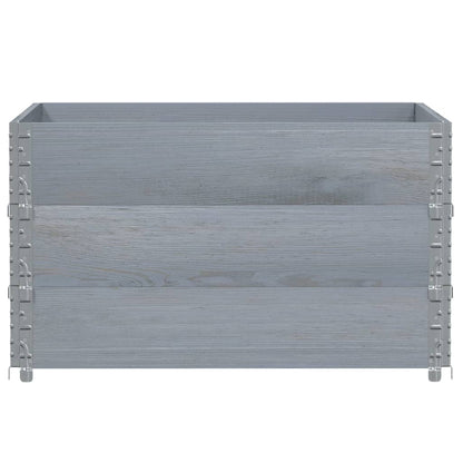 Pallet Collars 3 pcs Grey 100x100 cm Solid Wood Pine