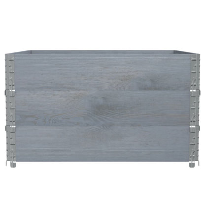 Pallet Collars 3 pcs Grey 100x100 cm Solid Wood Pine