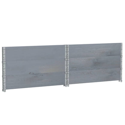 Pallet Collars 3 pcs Grey 100x100 cm Solid Wood Pine