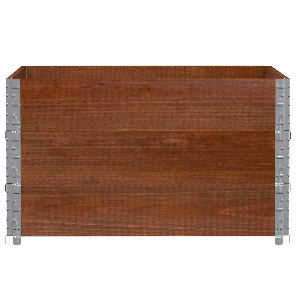 Pallet Collars 3 pcs Brown 100x100 cm Solid Wood Pine