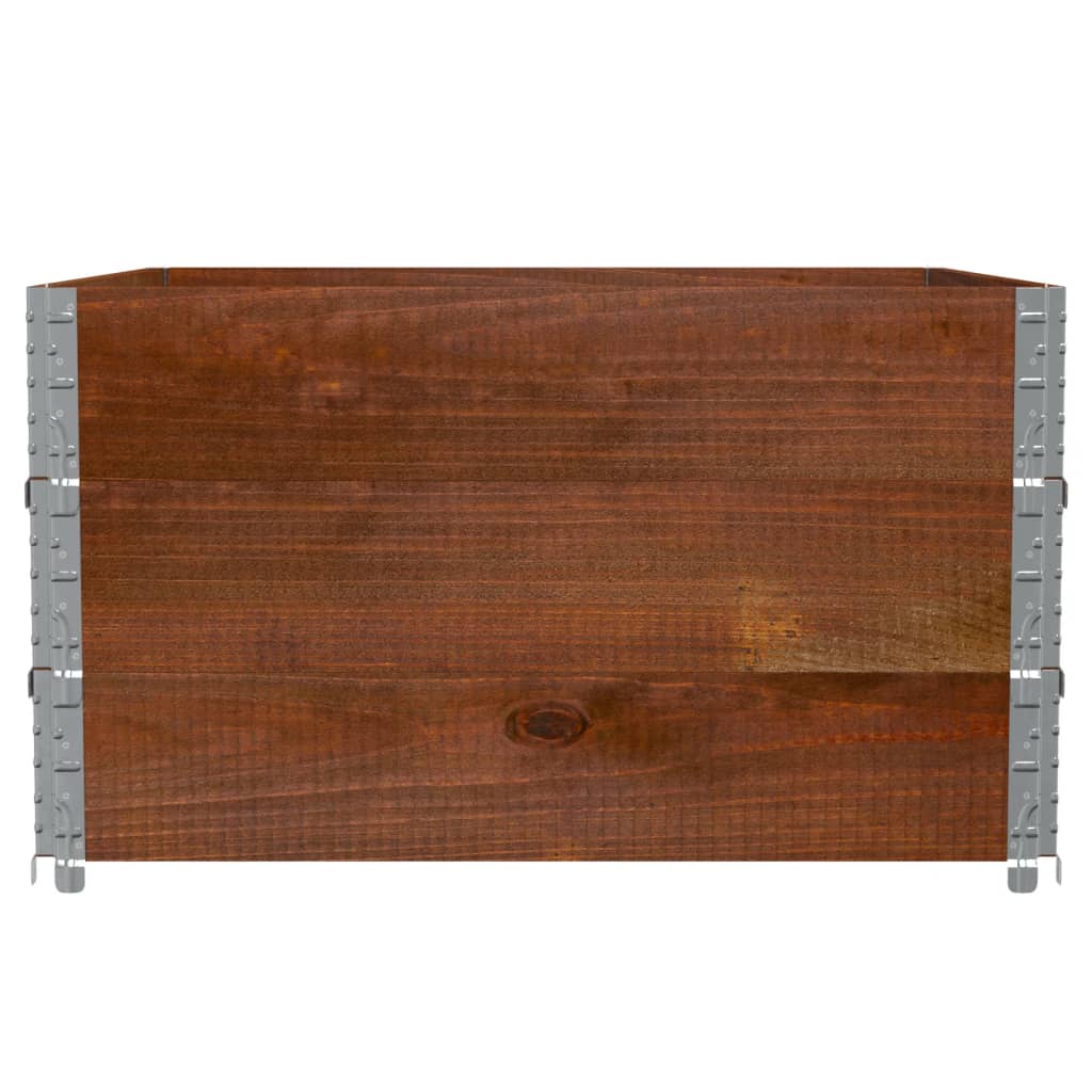 Pallet Collars 3 pcs Brown 100x100 cm Solid Wood Pine