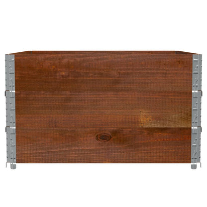 Pallet Collars 3 pcs Brown 100x100 cm Solid Wood Pine