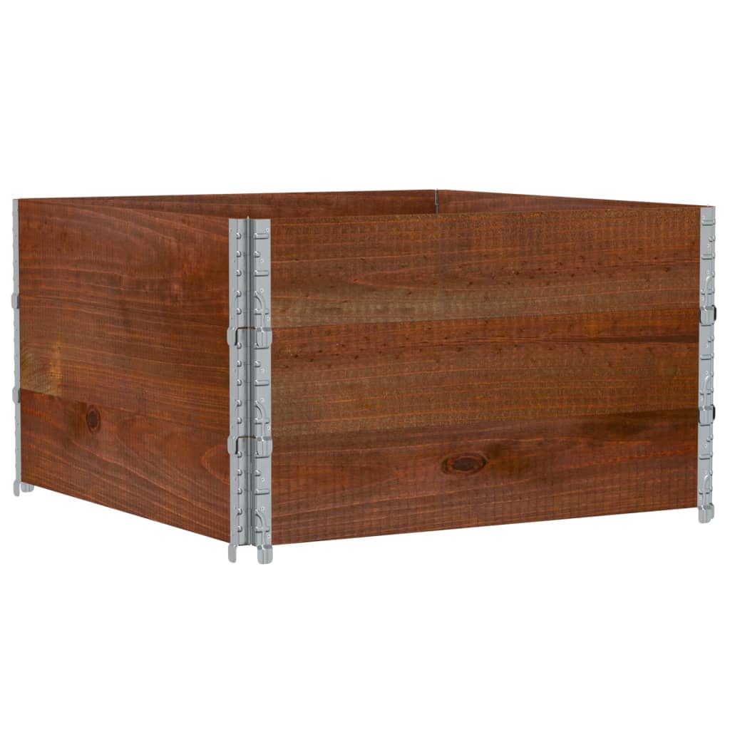 Pallet Collars 3 pcs Brown 100x100 cm Solid Wood Pine
