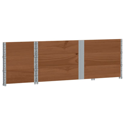Pallet Collars 3 pcs Brown 150x50 cm Solid Wood Pine