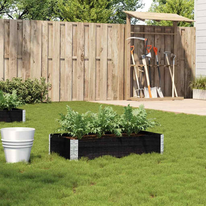 Garden Planter Black 100x50 cm Solid Wood Pine