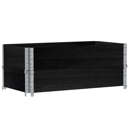 Garden Planter Black 100x50 cm Solid Wood Pine