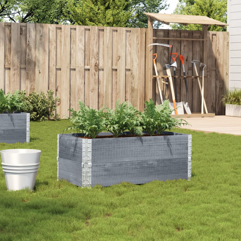 Garden Planter Grey 100x50 cm Solid Wood Pine