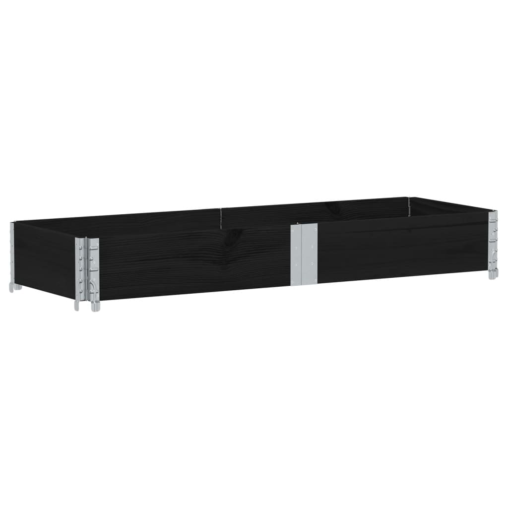 Garden Planter Black 150x50 cm Solid Wood Pine