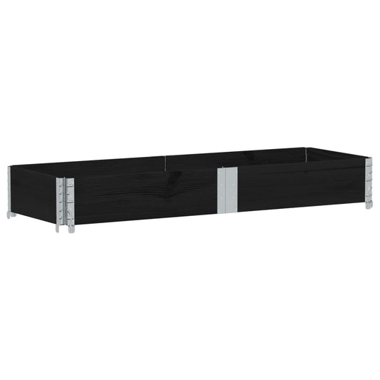 Garden Planter Black 150x50 cm Solid Wood Pine
