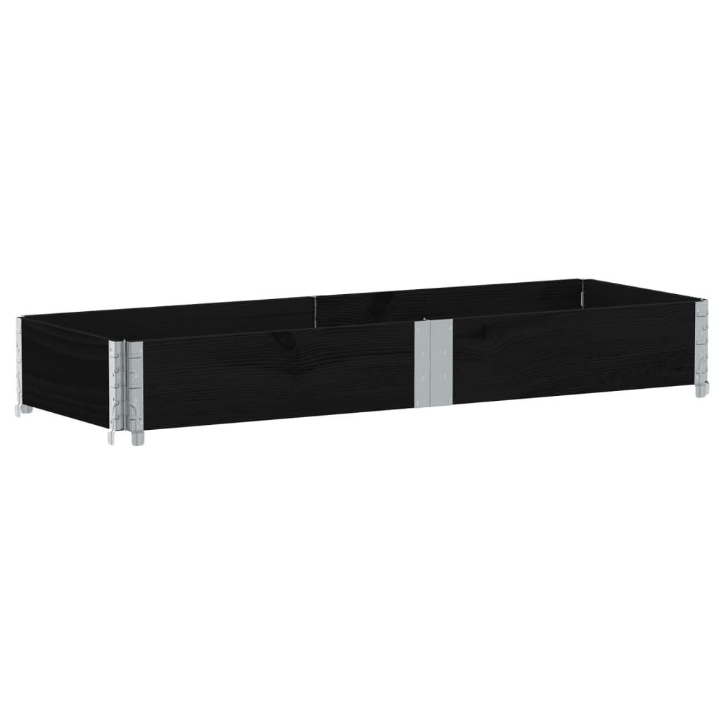 Garden Planter Black 150x50 cm Solid Wood Pine