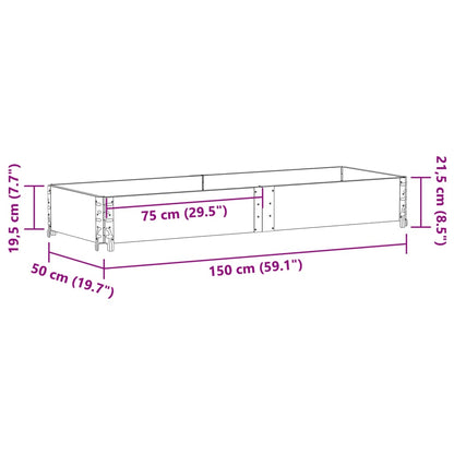 Garden Planter Black 150x50 cm Solid Wood Pine