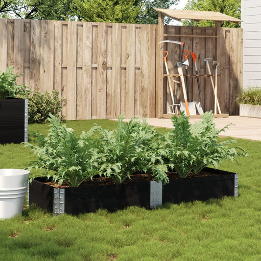 Garden Planter Black 150x50 cm Solid Wood Pine