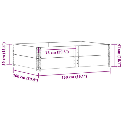 Garden Planter Grey 150x100 cm Solid Wood Pine