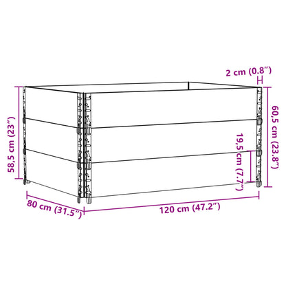 Garden Planter Grey 120x80 cm Solid Wood Pine