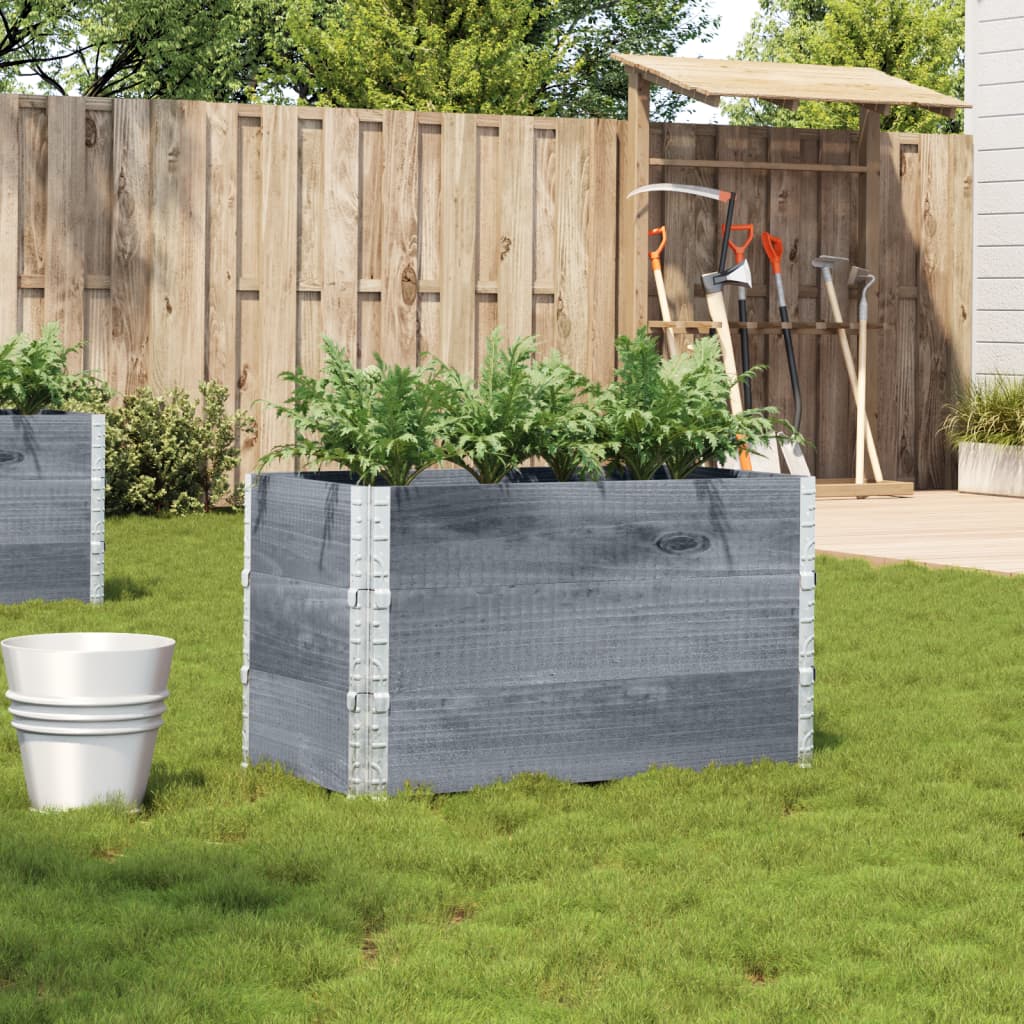 Garden Planter Grey 100x50 cm Solid Wood Pine