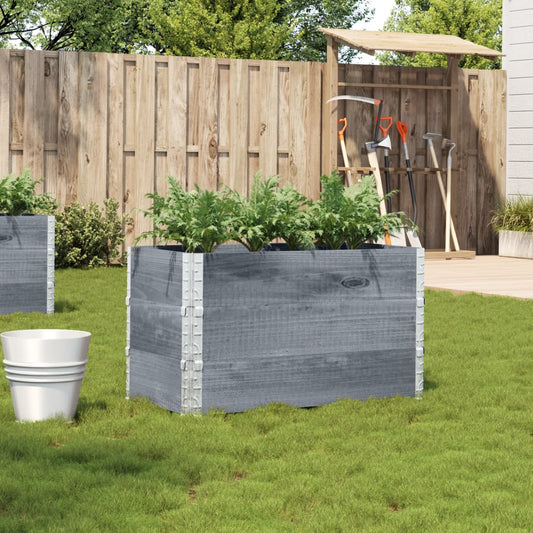 Garden Planter Grey 100x50 cm Solid Wood Pine