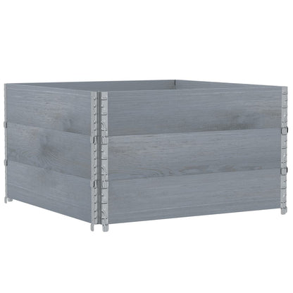 Garden Planter Grey 100x100 cm Solid Wood Pine
