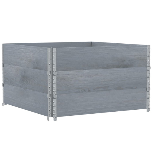 Garden Planter Grey 100x100 cm Solid Wood Pine
