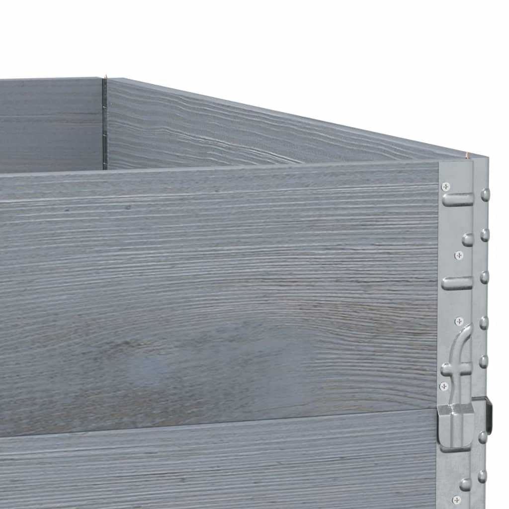 Garden Planter Grey 100x100 cm Solid Wood Pine