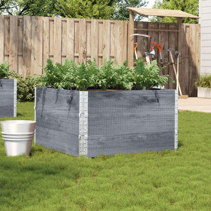 Garden Planter Grey 100x100 cm Solid Wood Pine