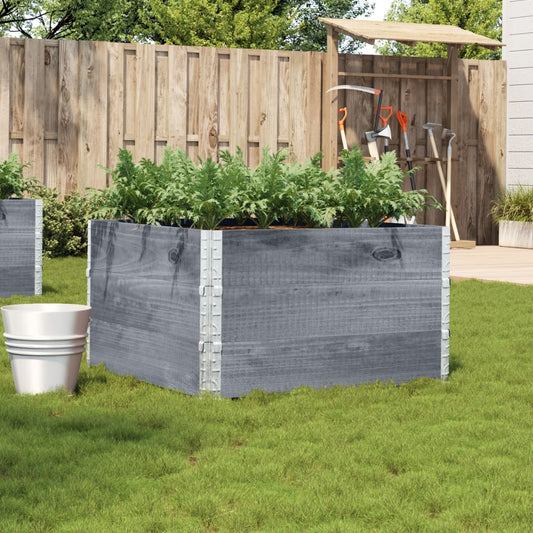 Garden Planter Grey 100x100 cm Solid Wood Pine