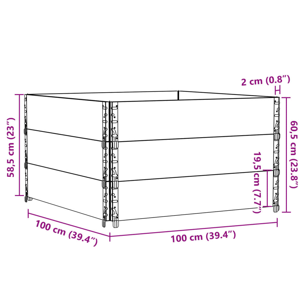 Garden Planter Brown 100x100 cm Solid Wood Pine