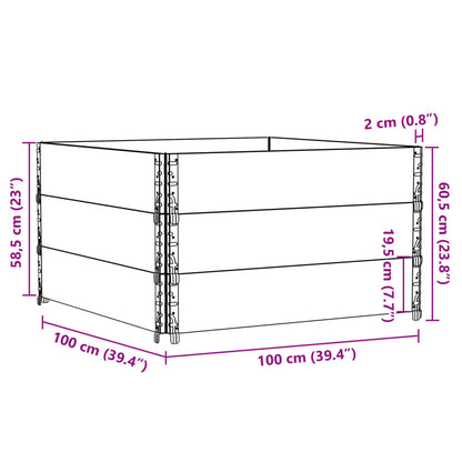 Garden Planter Brown 100x100 cm Solid Wood Pine