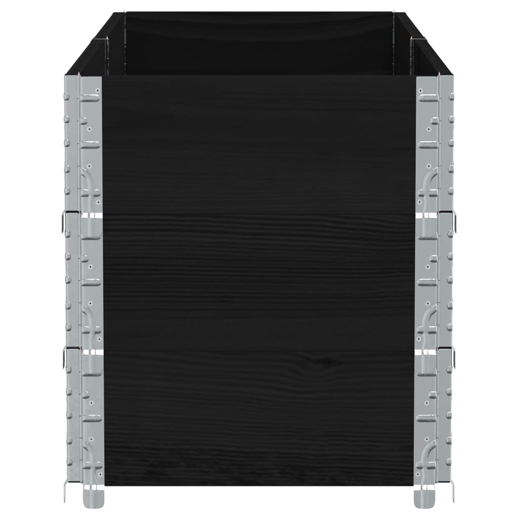 Garden Planter Black 150x50 cm Solid Wood Pine
