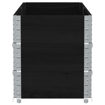 Garden Planter Black 150x50 cm Solid Wood Pine