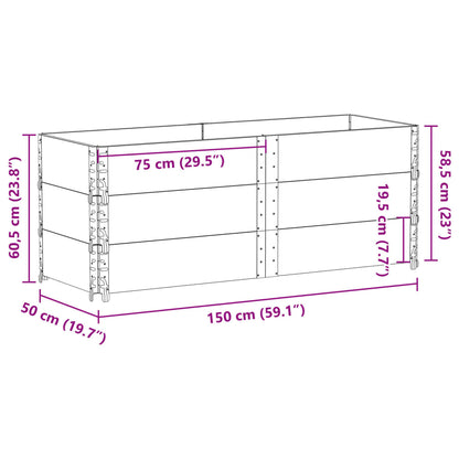 Garden Planter Grey 150x50 cm Solid Wood Pine