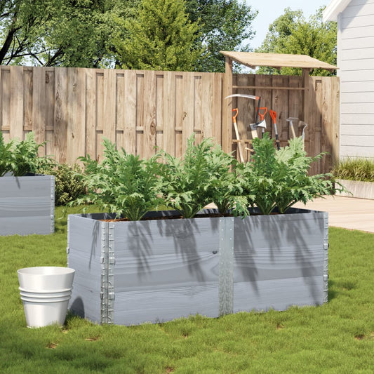Garden Planter Grey 150x50 cm Solid Wood Pine